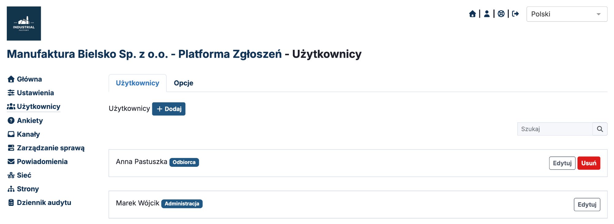 Zarządzanie użytkownikami